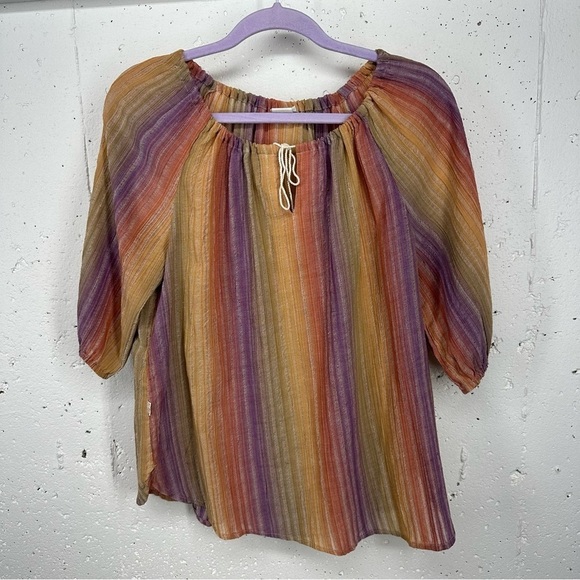 Vintage Levi's size Medium Rainbow Peasant Blouse Top - Picture 1 of 11